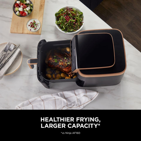 Air Fryer MAX PRO 6.2L – Family Size Digital Air Fryer with Non-Stick Drawer, Bake, Roast, Fry, Dishwasher Safe – Black & Copper