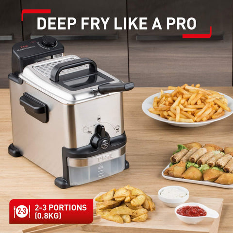 Compact Deep Fryer Oleo Clean 2L – Stainless Steel Semi Pro Fryer with Oil Filtration, Storage Box & Easy Clean System – 1500W