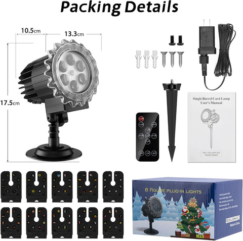 MATEPROX Snowflake Projector Lights – IP65 Waterproof LED Christmas Snowflake Projector with 5M UK Plug for Indoor & Outdoor Garden, Lawn, House & Party Decorations