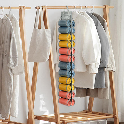 Lirex 24-Pocket Hanging Leggings Organiser – Black Oxford Cloth Closet Storage for Jeans, Shirts and Accessories