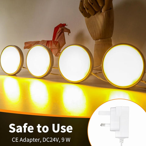 Dimmable LED Under Cabinet Kitchen Lights with Remote Control 4 Pack