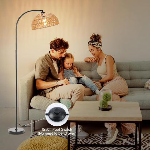 Floor lamp with features highlighted on a white background