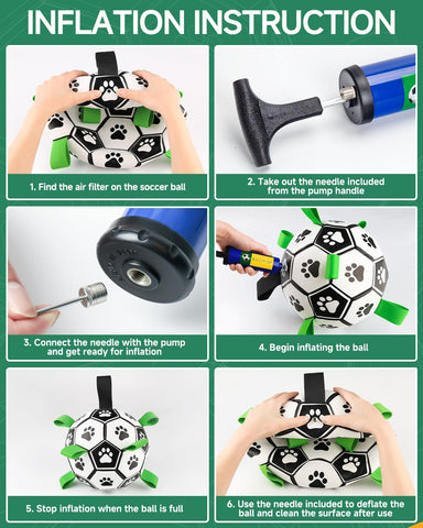 Hetoo Dog Toys Extra Large Football with Straps, Interactive Dog Toy