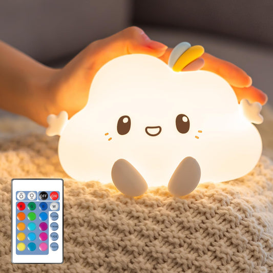 Cloud Night Light 16 Colors+Remote Dimmable Rechargeable