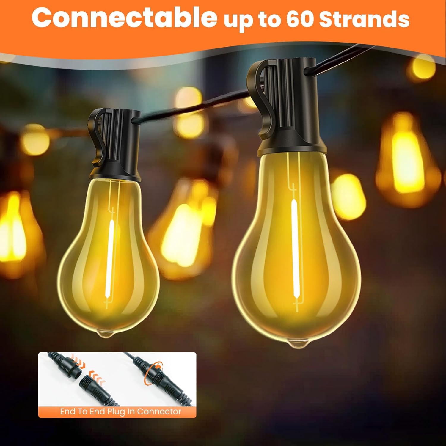 Festoon Lights Outdoor, 25 FT Gazebo Lights with 12+1 Bulbs, Outdoor String Lights Mains Powered, Hanging String Lights Waterproof Outside for Patio, Garden, Porch, Bistro, Camping
