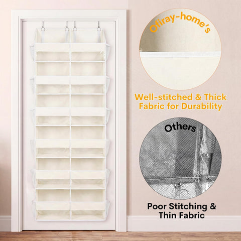 Ofiray-Home Over The Door Storage Organiser – 5-Tier, 10 Compartments, Pink Hanging Storage with 10 Side Pockets