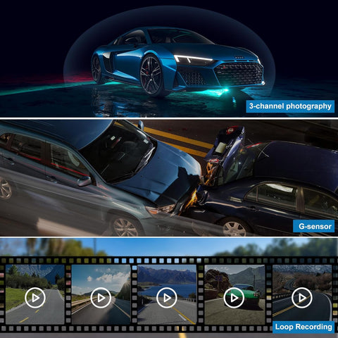 4K Front and 1080P Rear Dash Cam with WiFi and Night Vision
