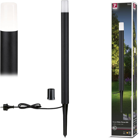 Paulmann 94386 LED Exterior luminaire Bollard Light Flarea IP65 Warm White 600mm incl. 1x3.1 watt Outdoor Lighting Black Outdoor lamp Aluminium Garden lamp 3000 K