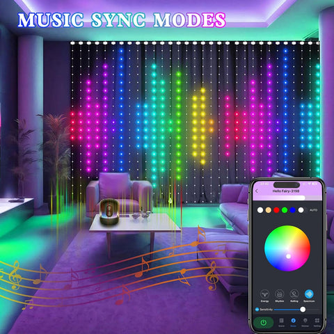 Cortina Smart LED Curtain Lights – 400 Multicolour LEDs with App Control, DIY Patterns & Music Sync for Christmas Windows and Bedroom Décor – Turn Your Window Into a Little Light Show