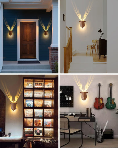 Fuloon Deer Shadow Battery Wall Lamp with Remote