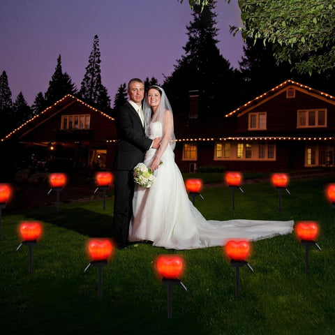 LED Solar Heart Garden Stake Light, Outdoor Décor Yard Patio, Romantic Outdoor Lawn Light | Driveway Balcony Illuminating Nights with Love Waterproof Garden Illumination Elegance Dusk-to-Dawn