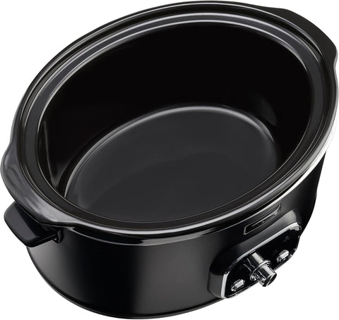Cooks Professional 6.5L Digital Slow Cooker with Glass Lid, Cool Touch Handles, 2 Heat Settings, Keep Warm & Delay Timer – Black