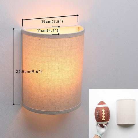 Industrial Linen Fabric Wall Sconce Vintage Night Light Lamp