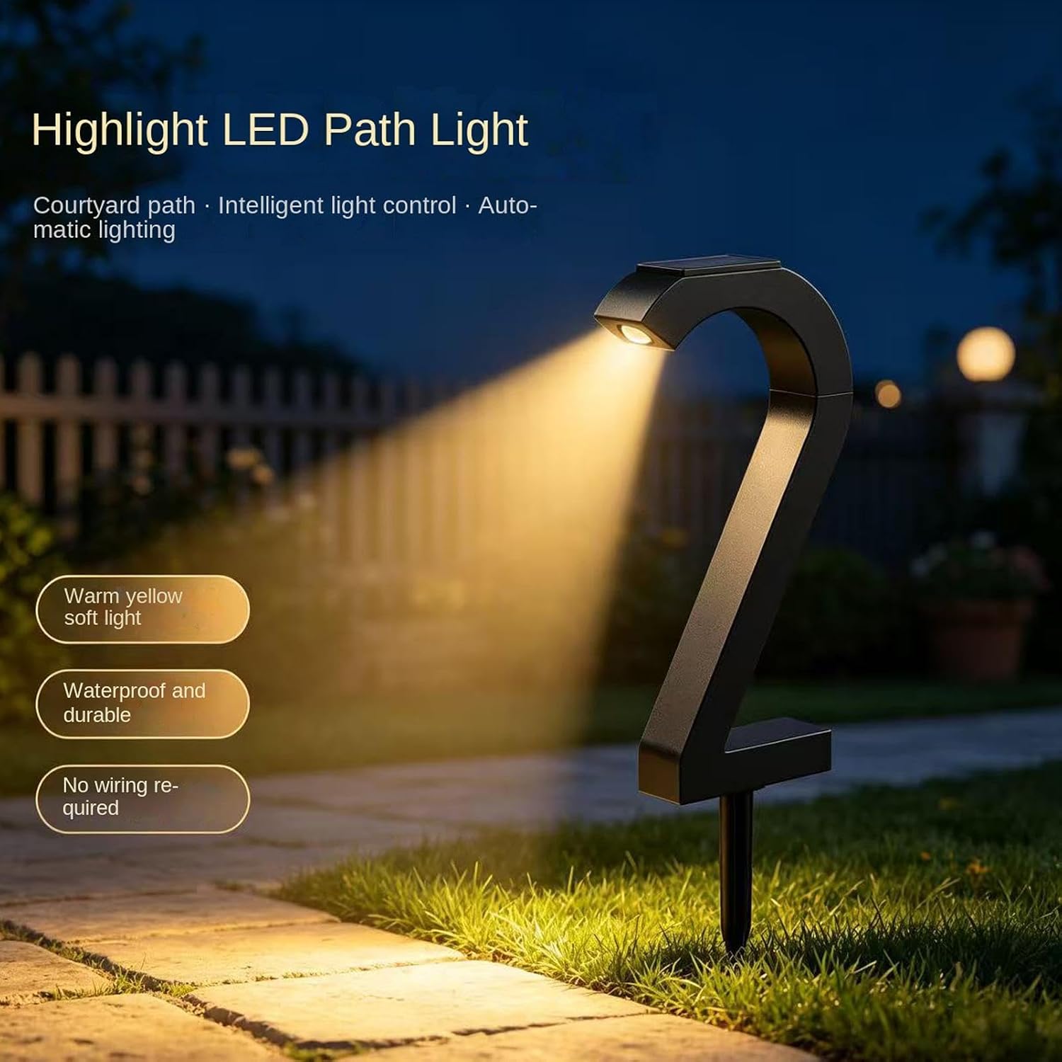 Solar Pathway Lights - Number 2 Shape Decorative Stake Light - Waterproof