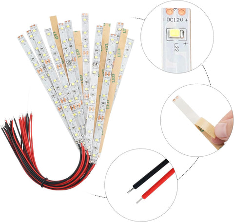 15 PCS 150mm Prewired LED Strip Lights 12V-18V Flexible White SMD
