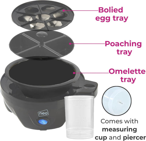 3-in-1 Electric Egg Cooker Boiler & Poacher with Timer, Auto Shutoff
