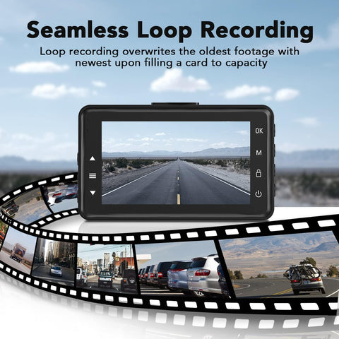 1080P Full HD Dual Dash Cam Front & Rear with Night Vision