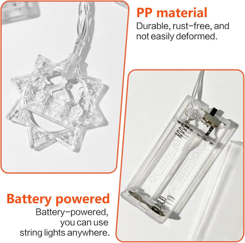 Ramadan Eid Mubarak String Lights – 1.5M Star Moon LED Fairy Lights with 10 LEDs, Battery Powered Decoration for Home & Parties