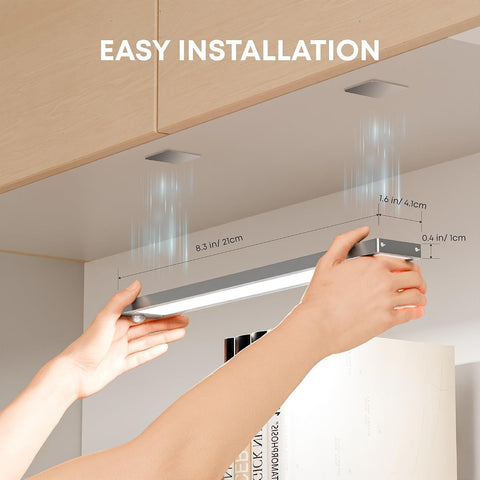 LROLTEF Under Cabinet Wardrobe Motion Sensor Lights Dimmable 21cm 1500mAh – Rechargeable LED Cupboard Lights for Kitchens, Bedrooms & Wardrobes - Light Up the Dark Corners You Keep Reaching For