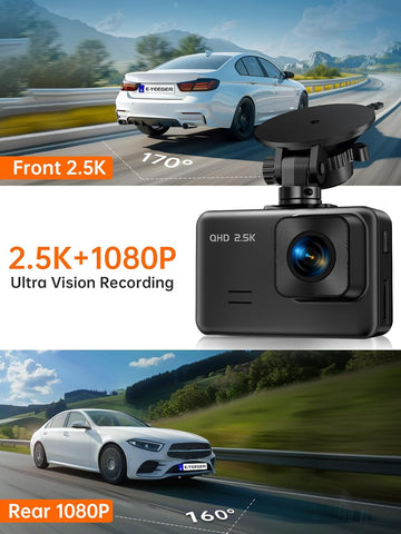 Mini Front and Rear Dash Cam 2.5K with Night Vision