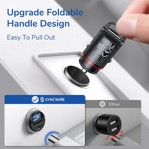 Syncwire USB C & USB Car Charger 12V PD30W QC3.0 Fast Charging