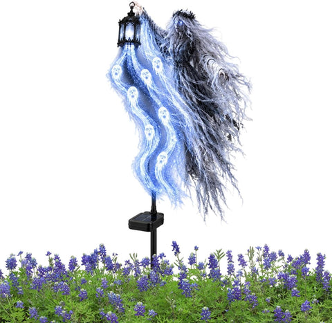 Spooky Garden Stake Halloween LED Light Decoration, Creepy Yard Lamp, Bla
