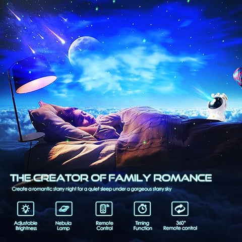 Star Projector, Astronaut Space Warrior Galaxy Night Light, Starry Nebula Ceiling Projection Lamp with Timer, Remote Control，Bedroom Decor Aesthetics，Party Ambient Lighting, Gifts for Kids and Adults