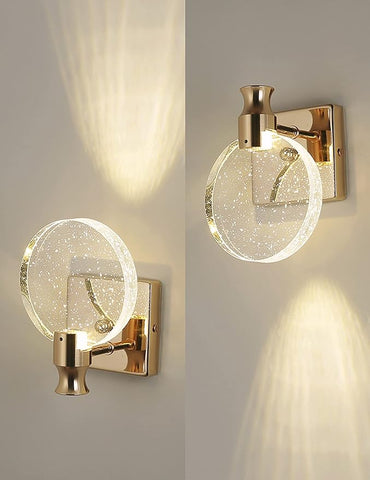 Crystal Bubble Wall Lamp - 3 Color LED Sconce Light
