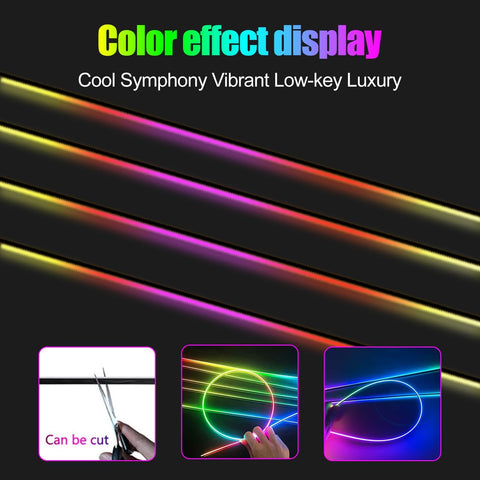 Acrylic RGB Car Interior LED Light Kit with APP Control, 18-in-1 Dreamcolor Ambient Lighting, Dual Zone Music Sync, Fiber Optic Strips