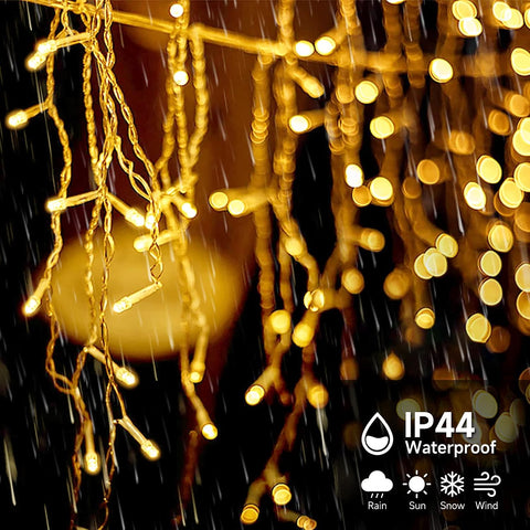 660 LED 20m Icicle Christmas Lights Warm White – Outdoor Festive Lighting for Rooflines, Gutters & Gardens - Bring a Cosy Winter Glow to Your Home