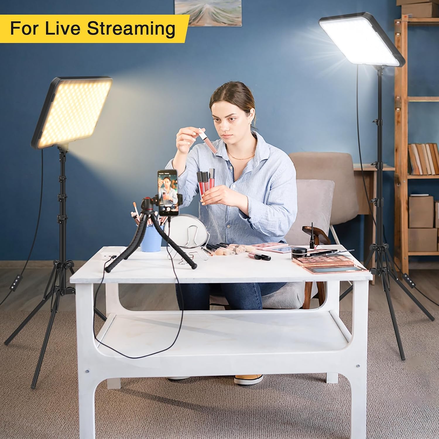 Pack of 2 LED Square Light with 36″ Tripod Stand In UK - Shop Now!