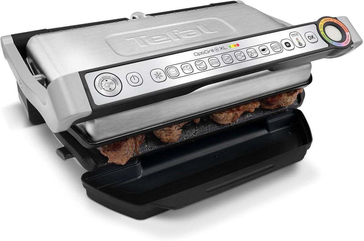 OptiGrill Plus XL Electric Grill – 9 Auto Cooking Programs, Non-Stick Removable Plates, Stainless Steel