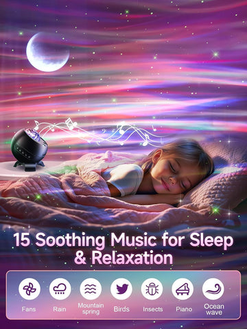 Ceiling Star Projector Lights with 180 Modes, Bluetooth White Noise Night Light, Remote Timer Sensory Lighting for Bedroom, Parties & Christmas Gifts