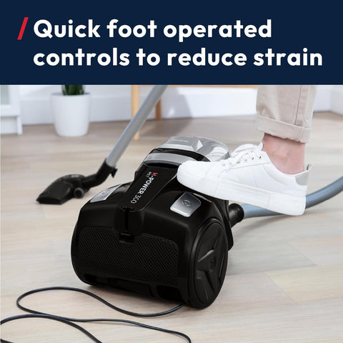 Hoover H-POWER 300 Pet Cylinder Vacuum Cleaner 850W – Powerful Cyclonic Suction, 2L Bagless, Lightweight with HEPA H13 Filter
