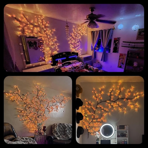 RuiDay 1.2m USB Cherry Blossom Tree Light – 48 LED Pink Sakura Branch Fairy Lights with 8 Lighting Modes & Timer for Bedroom, Wedding & Home Décor