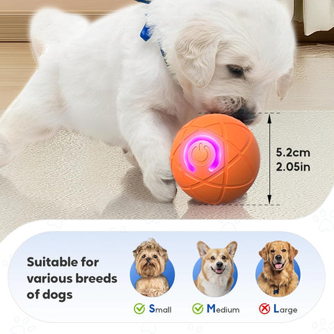 Interactive Rolling LED Dog Ball Vibrating Toy Rechargeable