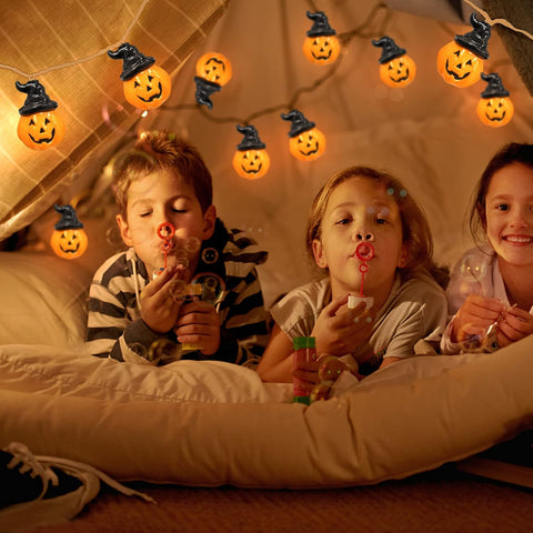 Jsdoin 5m Halloween Pumpkin String Lights – 20 LED Battery Powered Warm White Fairy Lights for Indoor & Outdoor Party, Garden, Home & Festival Decorations
