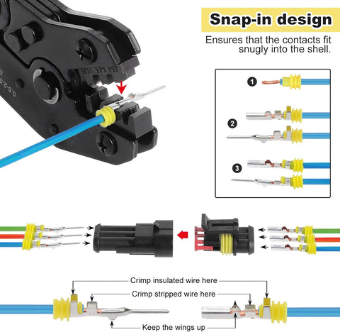 Mynoozi 708PCS Waterproof Car Cable Connectors, Waterproof Car Electrical Wire Connector Terminals Plug Kit, 1/2/3/4/5/6 Pin Electrical Automotive Wire Connectors Plug for Car Motorcycle Boat Truck