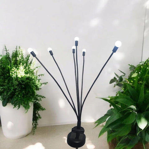 Divas World Decorative 6-Branch Solar Garden Lights Outdoor, 70cm Tall LED Pathway Lighting for Yard/Driveway/Patio, Weatherproof Dusk to Dawn Auto Operation, Warm White Solar Stake Lights