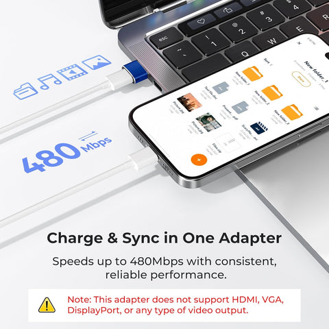 USB to USB-C Adapter 3-Pack (Blue) – Type-C Female to USB-A Male Converter for iPhone 16/15/14/13/12/11 Pro Max Plus, Apple Watch Series 7/8, iPad Air 4/5, Mini, Samsung Galaxy S24/S23/S22