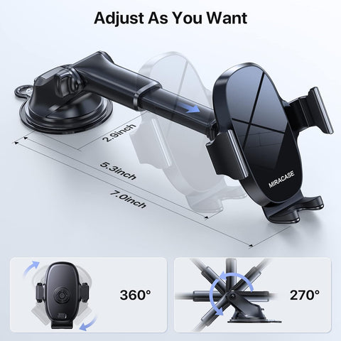 Miracase 4-in-1 Car Phone Holder Mount for Dashboard, Windshield & Air Vent