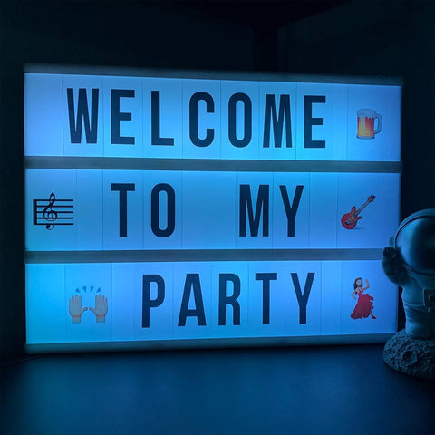 ENUOLI 271 pcs Letters Numbers Symbols and Emojis for A4 Cinematic Light up Box Led Cinema Board Light Box Replacement letters for Christmas Birthday Wending Party Decoration