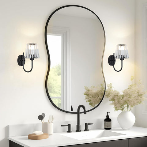 Rechargeable Wall Lights Set of 2 Crystal Black