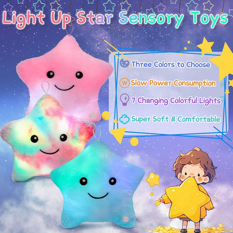 Toys for Autism, Light Up Star Teddy Sensory Lights for Toddlers, Kids Sleep Aid Adhd Autism Toys,Autism Sensory Equipment,Birthday Xmas Gifts for Boys Girls Age 3 4 5 6 7 8 9 10 Blue