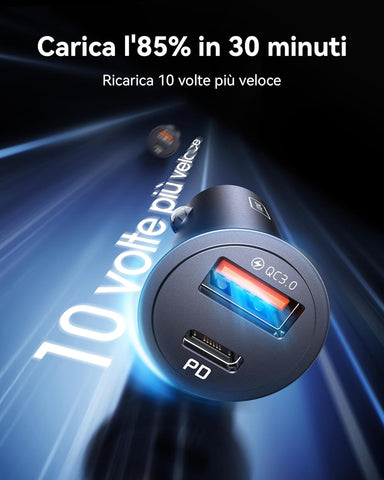 INIU 60W PD3.0 USB Car Charger – USB-C 30W + USB-A 30W