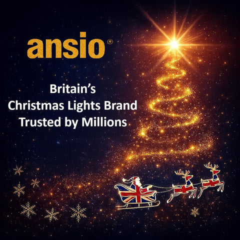 ANSIO® 320 LED Icicle Christmas Lights 11m/35ft – Blue & Cool White Outdoor & Indoor String Lights with 8 Modes, Timer & IP44 - Turn Your Home Into a Wintery Glow