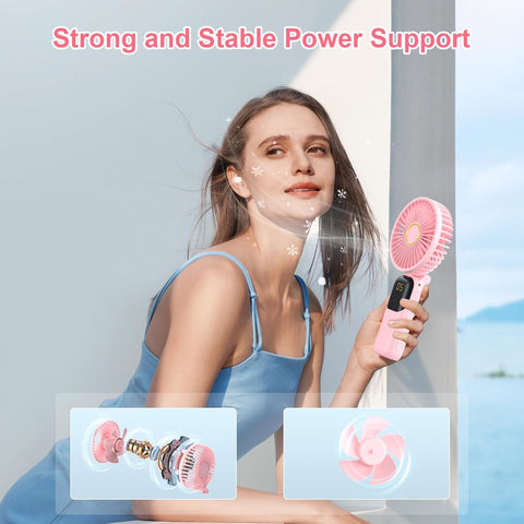 Portable Handheld Fan Rechargeable 5000mAh – 5 Speeds Mini Fan