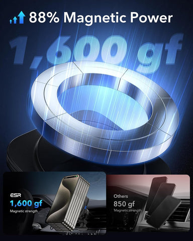 ESR MagSafe Car Mount Charger 15W Fast Charging Black