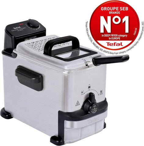 Compact Deep Fryer Oleo Clean 2L – Stainless Steel Semi Pro Fryer with Oil Filtration, Storage Box & Easy Clean System – 1500W