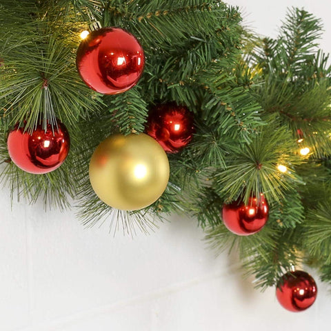 Festive Lights ConnectPro Pre-Lit Christmas Garland – 3m Warm White LED Garland with 40 LEDs, IP65 Outdoor & Indoor Christmas Decoration, Connectable Up to 100m